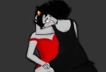  2012 ancest back_angle bad_quality blush crossdressing dancestors fashion fictitiouscasualty formal fullres hatemarriage hug kankri_vantas karkat_vantas kiss sitting vantases 