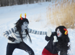  2015 aradia_megido artist_collaboration broken_source cosplay daisies-and-dust fullres real_life strife vriscata vriska_serket winter 
