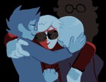  2026 back_angle beta_kids blood breath_aspect candy_timeline crying dave_strider fullres godtier heir homestuck:_beyond_canon hug impalement jade_harley john_egbert light_aspect lineart meat_timeline multiple_personas profile rose_lalonde rosebot seer silhouette suzone 