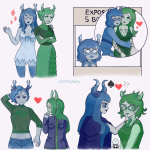  2019 ? aranea_serket ardata_carmia arm_around_shoulder arms_crossed blackrom blush body_modification broken_source bronya_ursama clothingswap crossdressing dancestors dream_ghost elwurd exposition_booth fairy_dress fullres heart hiveswap hug knows_your_mom limited_palette lynera_skalbi mspa_reader palerom porrim_maryam redrom shipping sisterarts spade spidermoth starter_outfit sweat text trust_at_first_sight undergarments vagina_monologues wonk 