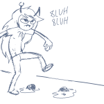 2017 8_ball fullres jaggy_lines lineart monochrome starter_outfit steelcorridor text vriska_serket