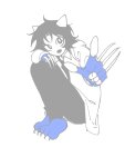 2025 action_claws cyj fullres lineart nepeta_leijon no_hat solo starter_outfit weapon