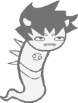  2014 broken_source coneboyofficial crabdad fansprite fullres fusion grayscale jaggy_lines karkat_vantas lineart lusus monochrome solo sprite sprite_mode transparent 
