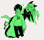 2013 blush dogtier fullres godtier heart jade_harley karkat_vantas kats_and_dogs midair monochrome redrom shipping smiling_karkat space_aspect starcicle starter_outfit witch wonk