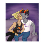  2022 blush body_modification couch cronus_ampora dancestors dirk_strider freckles fullres kiss no_glasses profile redrom scars shipping sitting smoking starter_outfit strong_tanktop swimming_anime windyvines 