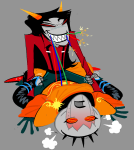  2025 blackrom blush fullres godtier homestuck:_beyond_canon jaggy_lines kennydraws kneeling legislacerator_casual light_aspect lying magic_dragon meat_timeline rose_lalonde rosebot seer shipping terezi_pyrope 