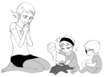  babies dave_strider grayscale rose_lalonde roxy_lalonde starter_outfit zu-art 