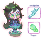  2019 animals chibi dress_of_eclectica frogs fullres hunting_rifle jade_harley nepurin solo 