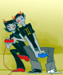  blind_love gaming no_glasses redrom shipping sollux_captor syblatortue terezi_pyrope 