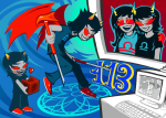  413 2025 arm_around_shoulder bromance claw_hammer computer crossover dancestors dragon_cane fullres heart image_manipulation john_egbert latula_pyrope minecraft pyropes rocket_wings spamtronics spirograph terezi_pyrope text 