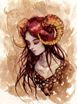  aradia_megido draggin-my-ballz headshot solo watercolor 