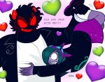  2026 del'fi emoji facial_hair freckles fullres gray_kat_slacks heart homepic6 homestuck:_beyond_canon karkat_vantas meat_timeline nymphs silhouette starter_outfit text 