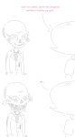  2022 back_angle calliope comic fullres grayscale lineart monochrome primordialwoe roxy_lalonde starter_outfit text the_truth 