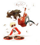  adventure_time crossover dave_strider flafly instrument music_note red_baseball_tee turntables word_balloon 