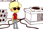  animated dave_strider niftey panel_redraw red_record_tee solo starter_outfit turntables 