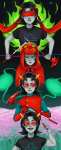  2014 aspect_powers blindfold blood blush chalk crying dragon_cane dragon_cape fire fullres legislacerator_suit no_glasses s-opal seeing_terezi solo starter_outfit terezi_pyrope trees 