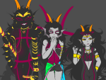  2014 ageswap ancestors au body_modification dancestors dream_ghost fashion feferi_peixes fullres her_imperious_condescension imperial_trident jaggy_lines lunaticjin meenah_peixes peixeses silhouette zodiac_symbol 