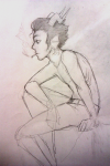  cronus_ampora dancestors dream_ghost grayscale pencil profile sketch smoking solo tikkilanka 