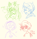 2012 beta_kids blush breath_aspect dave_strider dogtier fullres godtier headshot heir jade_harley john_egbert lineart madammonkey profile red_baseball_tee rose_lalonde sketch space_aspect starter_outfit text theme_coloring witch