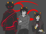  2014 ageswap ancestors arms_crossed au book dancestors dream_ghost fashion fullres jaggy_lines kankri_vantas karkat_vantas lunaticjin silhouette the_sufferer vantases zodiac_symbol 