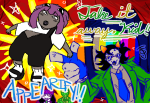  2025 blush crowbar fanontinuum felt finger_guns fullres gamby glasses_added homestuck:_beyond_canon justskyla-art ly'lac meat_timeline midair nepeta's_fanontinuum_suit nepeta_leijon no_hat nymphs stars starter_outfit sweat text 