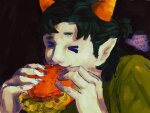  2026 alternate_hair food fullres nepeta_leijon no_hat selimbie solo starter_outfit text 