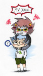  2012 ? blush carrying communism fullres john_egbert karkat_vantas shipping starter_outfit text valerei word_balloon 