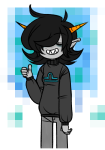  casual fashion no_glasses sals solo terezi_pyrope thumbs_up transparent 