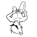 2026 dirk_strider fullres grayscale high_angle jaggy_lines monochrome myriadserased no_shirt solo upside_down