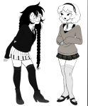  2024 alternate_hair blush casual fullres grayscale jade_harley mistigri0000 monochrome rose_lalonde 