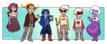  2019 aradia_megido aradiabot artificial_limb criminalmelons dave_strider davebot fullres illegal_vriska lil_hal pir8_coat red_baseball_tee robolegs robot rose_lalonde rosebot starter_outfit unbreakable_katana vriska_serket 