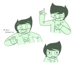  2025 art_dump crying facial_hair finger_guns fullres headshot jake_english lineart monster4lyfe solo starter_outfit text theme_coloring wonk 