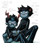  2025 dream_ghost eridan_ampora fullres holding_hands karkar1987 karkat_vantas language:russian shipping sickleback sitting starter_outfit text 