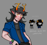  2025 body_modification dorkschreiter fanoffspring fullres jaggy_lines karkat_vantas shipping sprite_mode starter_outfit sufferer_necklace text vriska_serket vriskat 