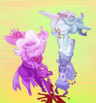  2024 blood censor chainsaw clowncarousel fullres high_angle hysterical_dame nervous_broad problem_sleuth_(adventure) sweat teddy_bear the_finger 