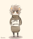 2013 blush casual chibi fullres happy_birthday_message ikimaru karkat_vantas sketch solo text