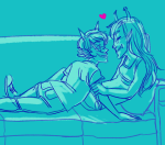  couch heart highlight_color monochrome redrom scourge_sisters shipping skaiasthelimit terezi_pyrope vriska_serket 