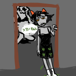  2026 au casual fashion fullres lusus nepeta_leijon no_hat pajamas pounce_de_leon text undergarments unhomelystuck word_balloon 