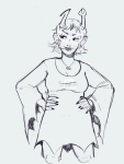  2023 aranea_serket biouxp body_modification dancestors fullres grayscale lineart solo starter_outfit sufferer_necklace 