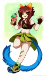  2014 blush casual fashion food freckles fullres nepeta_leijon no_hat playbunny scars solo undergarments 