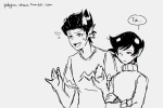  2019 arms_crossed au cronus_ampora dancestors fullres grayscale highlight_color kancro kankri_vantas lineart monochrome polygon-draws redrom shipping starter_outfit sweat text wonk word_balloon 