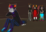2015 aradia_megido dream_ghost eridan_ampora feferi_peixes flash_asset fullres godtier half_ghost ikimaru maid no_glasses sitting sollux_captor starter_outfit time_aspect