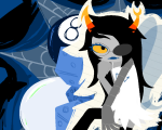 2025 8_ball artificial_limb cueball eyepatch fairy_dress fullres itsdirktimebaby jaggy_lines solo vriska_serket web 