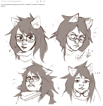  art_dump dogtier godtier headshot jade_harley monochrome paperseverywhere reaction request sketch solo witch 