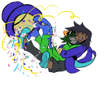  2026 card clubs elegantspinstress fashion formal fullres glasses_added heart homestuck:_beyond_canon hug john_egbert lying midair nepeta_leijon no_glasses no_hat on_stomach profile redrom rule63 shipping teacup_cakes 