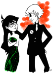  3_in_the_morning_dress arms_crossed dave_strider four_aces_suited jade_harley kotaline 