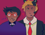2025 ? animal_ears facial_hair fullres headshot homestuck:_beyond_canon jaggy_lines optimus-rhyme rule63 starter_outfit tavros_crocker yiffany_longstocking_lalonde_harley