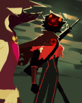2024 au blood_aspect cringefail-clown dancestors dirk_strider fashion fullres godtier head_out_of_frame heart_aspect homestuck:_beyond_canon kankri_vantas prince ultimate_dirk weapon whistle zodiac_symbol