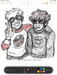 2026 arm_around_shoulder body_modification dave_strider dragcnh-art freckles fullres grayscale highlight_color karkat_vantas monochrome red_baseball_tee red_knight_district redrom shipping sketch starter_outfit