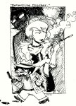  2026 chickdinners facial_hair fashion fedora fullres grayscale hat jake_english jane_crocker monochrome poirot_mustache roxy_lalonde silhouette smoking text 